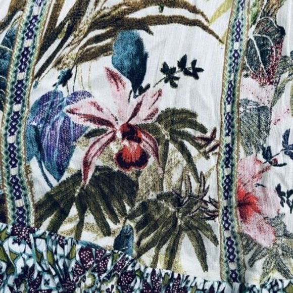 Chelsea & Violet Floral Crepe Lace Empire Waist HalterFlare Dress v neck low cut - Picture 4 of 8